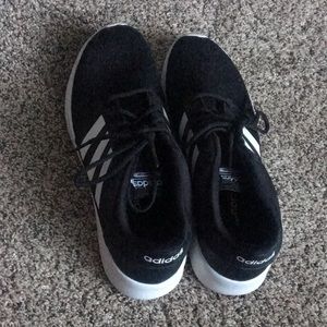 Adidas black running shoes